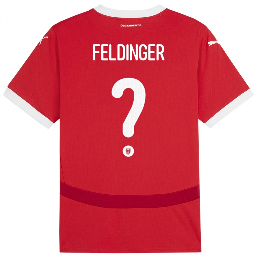 Niño Camiseta Austria Rafael Feldinger #0 Rojo 1ª Equipación 24-26 La Camisa