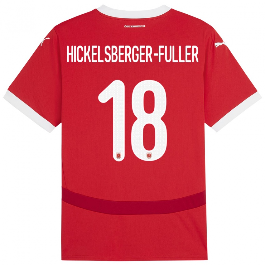 Niño Camiseta Austria Julia Hickelsberger-Füller #18 Rojo 1ª Equipación 24-26 La Camisa