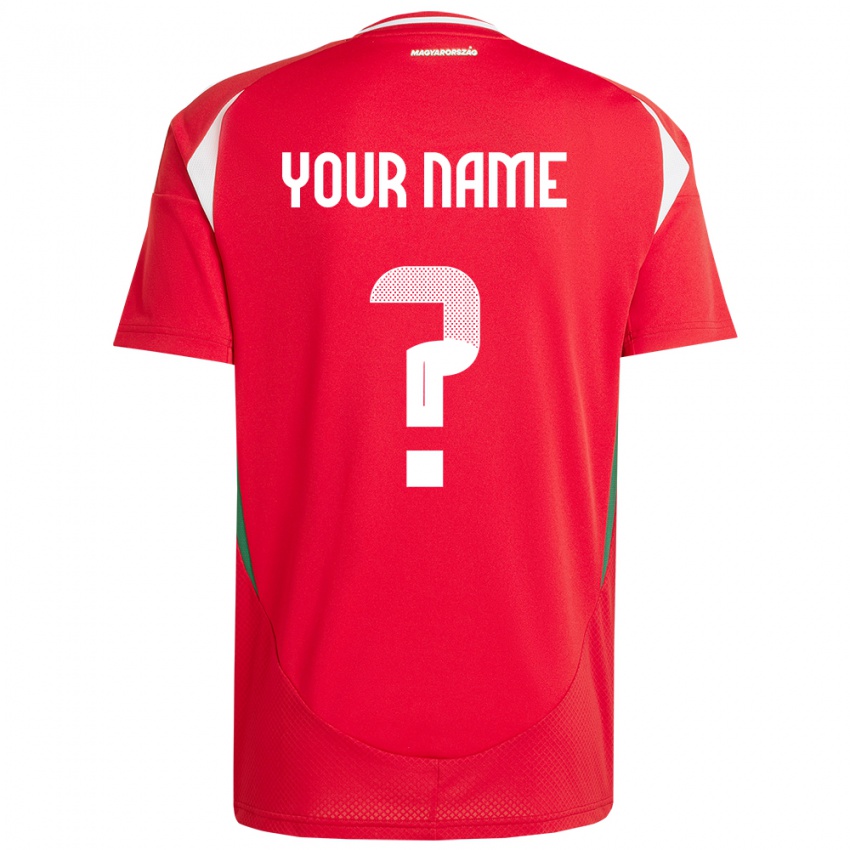 Niño Camiseta Hungría Su Nombre #0 Rojo 1ª Equipación 24-26 La Camisa