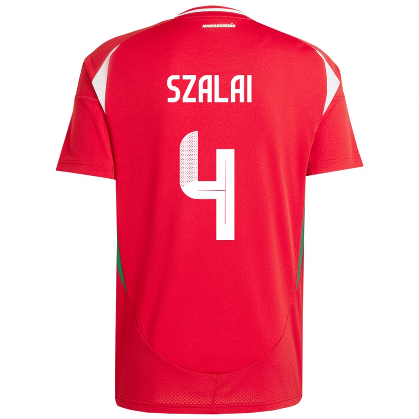 Niño Camiseta Hungría Attila Szalai #4 Rojo 1ª Equipación 24-26 La Camisa