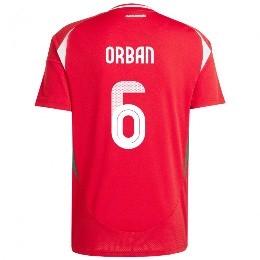 Niño Camiseta Hungría Willi Orbán #6 Rojo 1ª Equipación 24-26 La Camisa