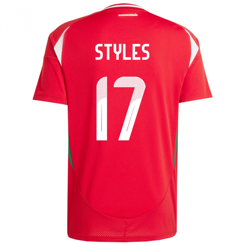 Niño Camiseta Hungría Callum Styles #17 Rojo 1ª Equipación 24-26 La Camisa