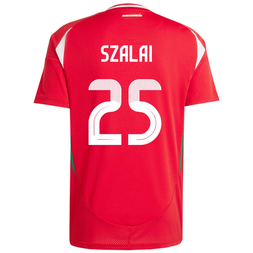 Niño Camiseta Hungría Gábor Szalai #25 Rojo 1ª Equipación 24-26 La Camisa