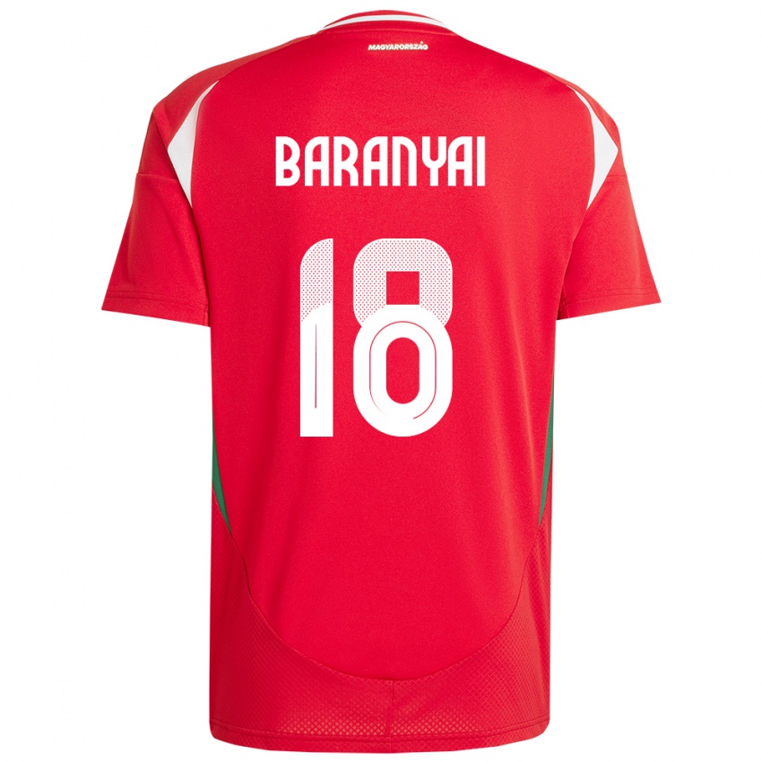Niño Camiseta Hungría Nimród Baranyai #18 Rojo 1ª Equipación 24-26 La Camisa