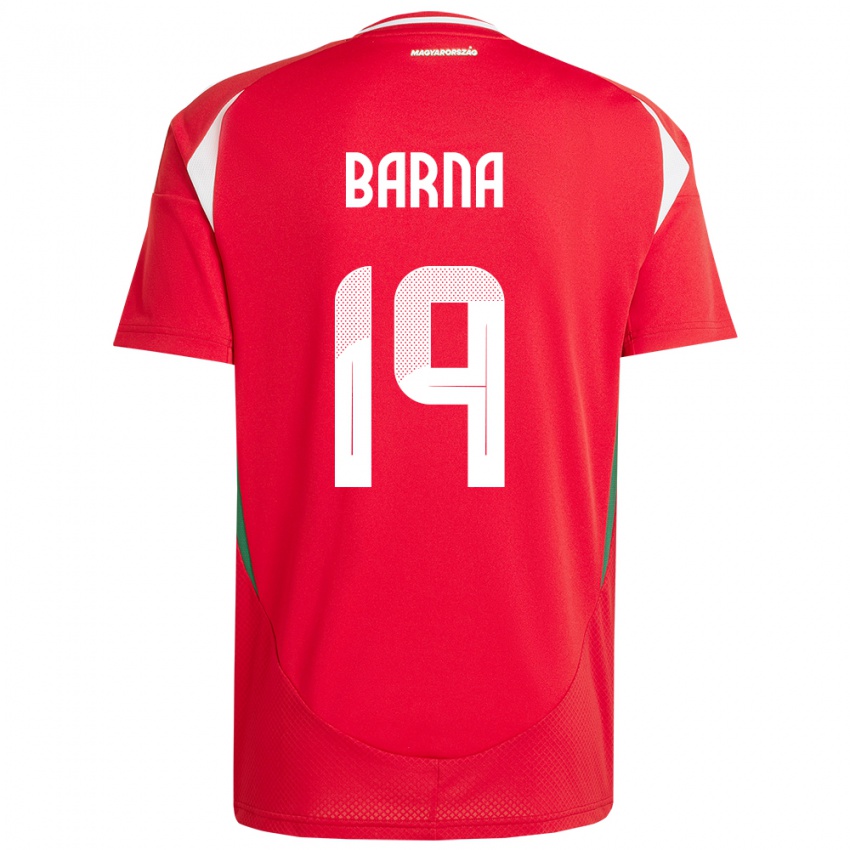 Niño Camiseta Hungría Daniel Barna #19 Rojo 1ª Equipación 24-26 La Camisa