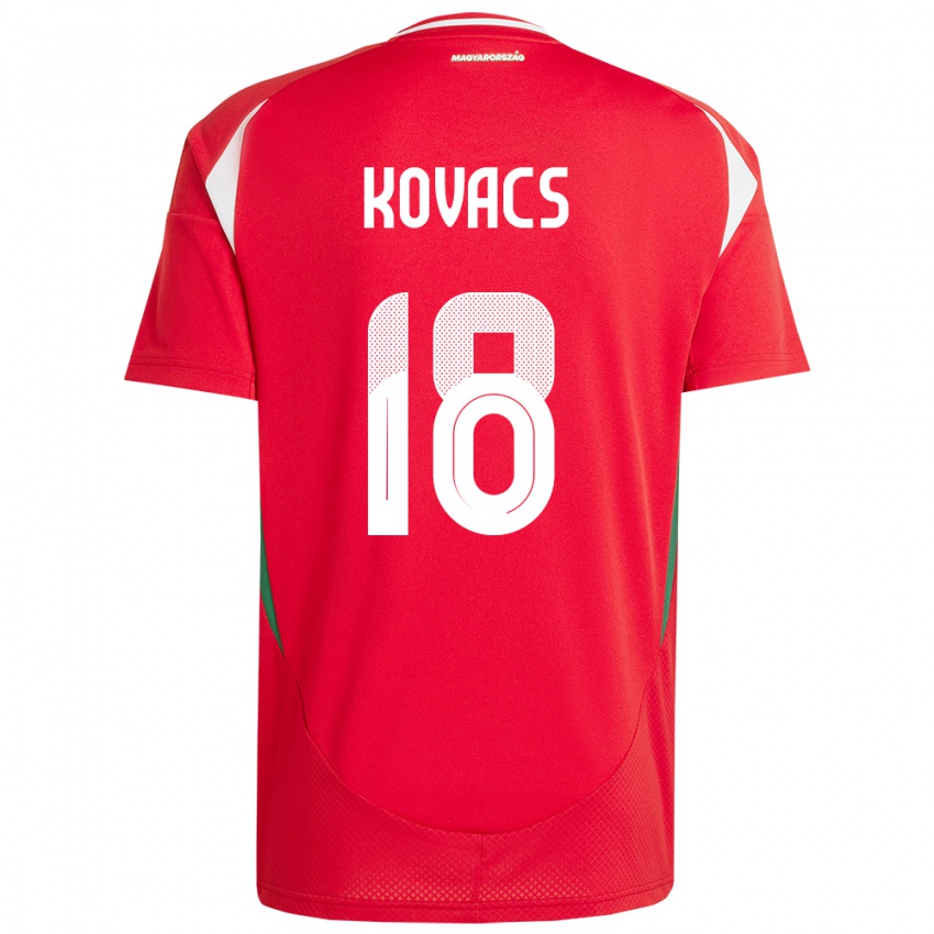 Niño Camiseta Hungría Laura Kovács #18 Rojo 1ª Equipación 24-26 La Camisa