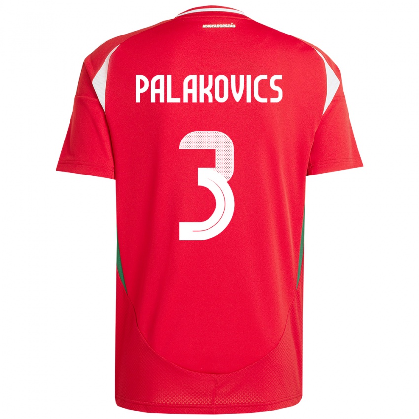 Niño Camiseta Hungría Laura Palakovics #3 Rojo 1ª Equipación 24-26 La Camisa