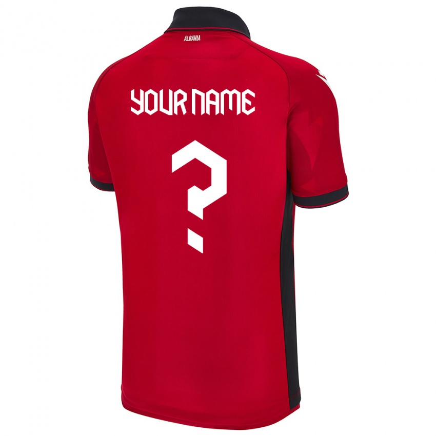 Niño Camiseta Albania Su Nombre #0 Rojo 1ª Equipación 24-26 La Camisa