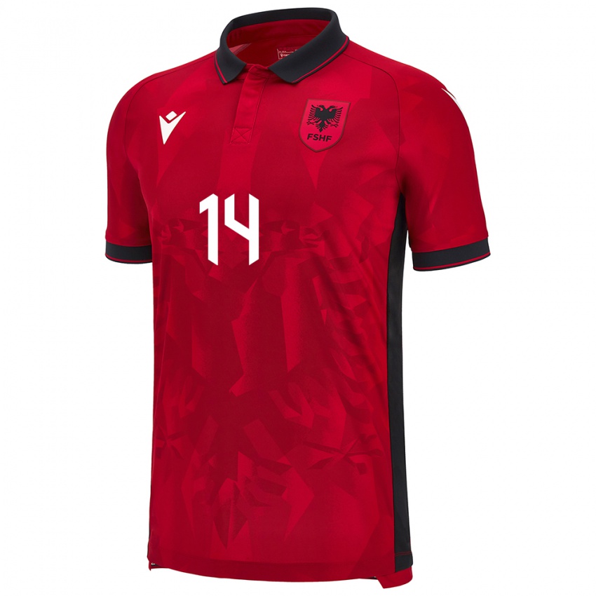 Niño Camiseta Albania Ergi Goga #14 Rojo 1ª Equipación 24-26 La Camisa