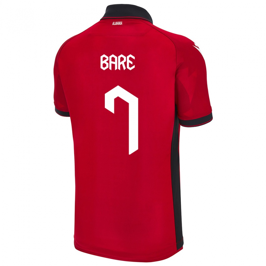 Niño Camiseta Albania Keidi Bare #7 Rojo 1ª Equipación 24-26 La Camisa