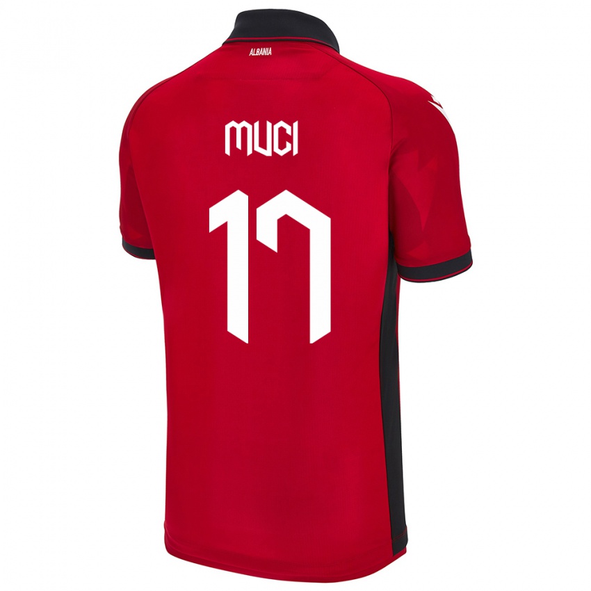 Niño Camiseta Albania Ernest Muci #17 Rojo 1ª Equipación 24-26 La Camisa