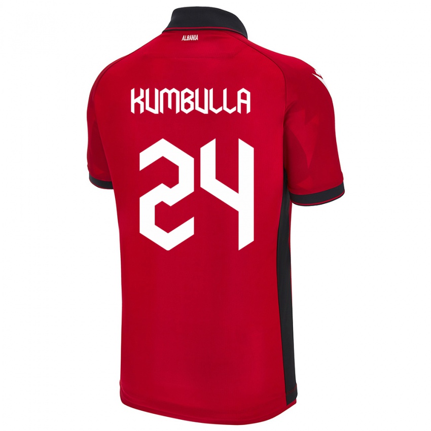 Niño Camiseta Albania Marash Kumbulla #24 Rojo 1ª Equipación 24-26 La Camisa