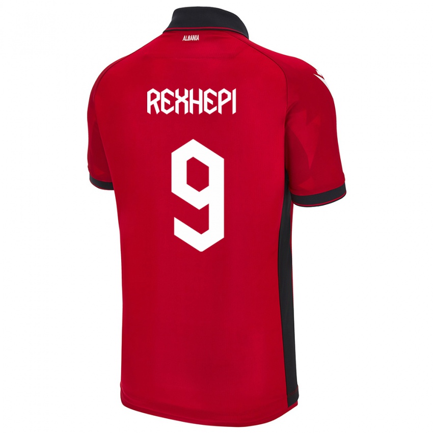 Niño Camiseta Albania Arlind Rexhepi #9 Rojo 1ª Equipación 24-26 La Camisa