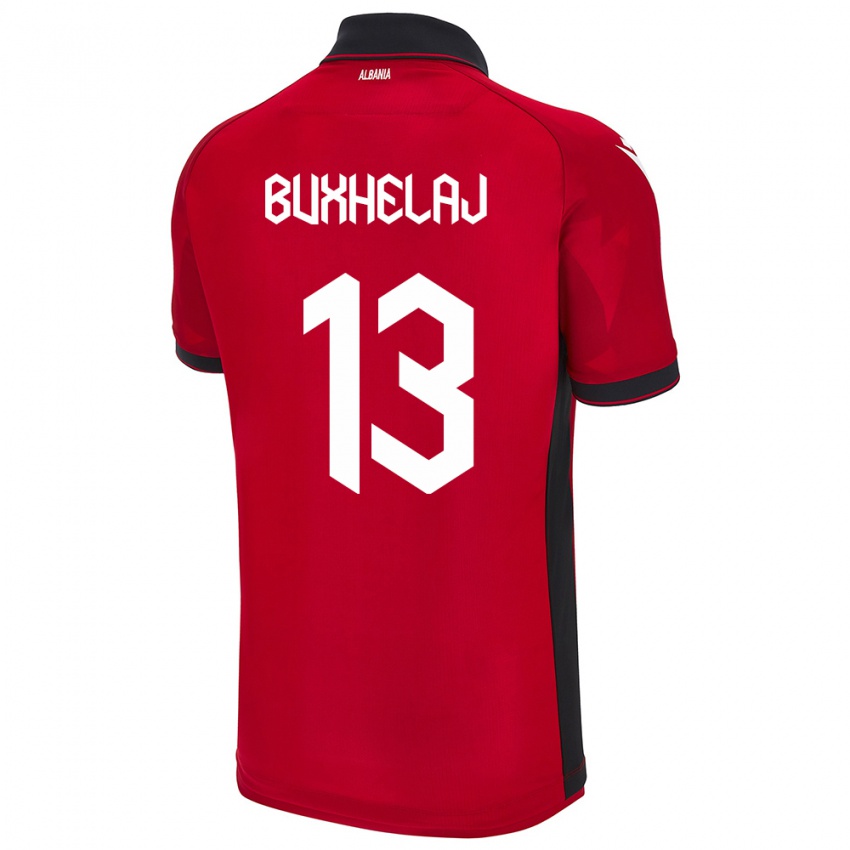 Niño Camiseta Albania Paulo Buxhelaj #13 Rojo 1ª Equipación 24-26 La Camisa