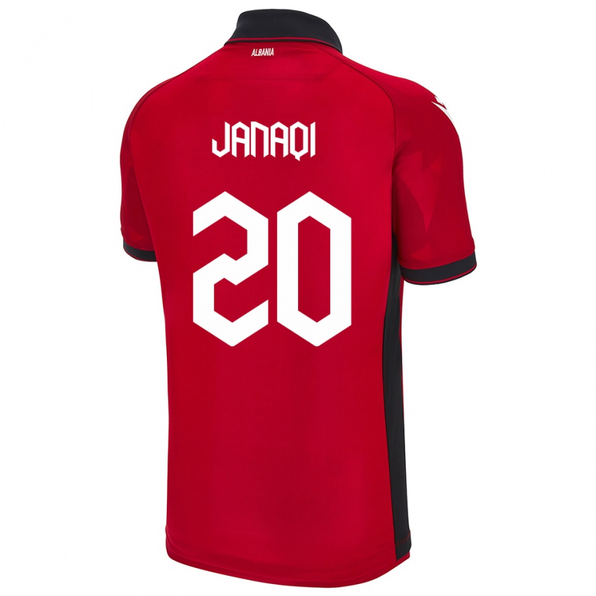 Niño Camiseta Albania Dejvid Janaqi #20 Rojo 1ª Equipación 24-26 La Camisa