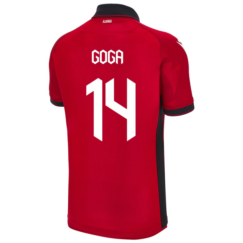 Niño Camiseta Albania Ergi Goga #14 Rojo 1ª Equipación 24-26 La Camisa