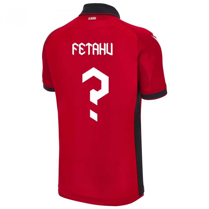 Niño Camiseta Albania Anteo Fetahu #0 Rojo 1ª Equipación 24-26 La Camisa