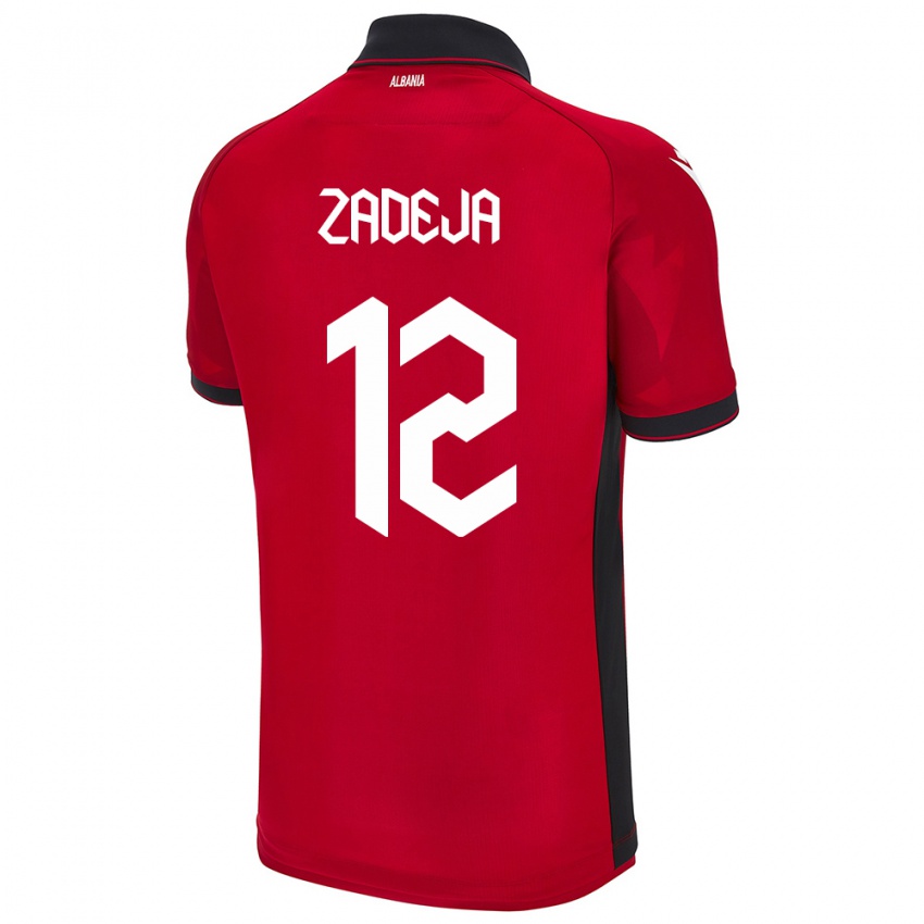 Niño Camiseta Albania Darius Zadeja #12 Rojo 1ª Equipación 24-26 La Camisa