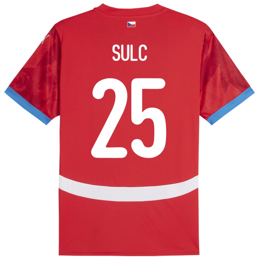 Niño Camiseta Chequia Pavel Sulc #25 Rojo 1ª Equipación 24-26 La Camisa