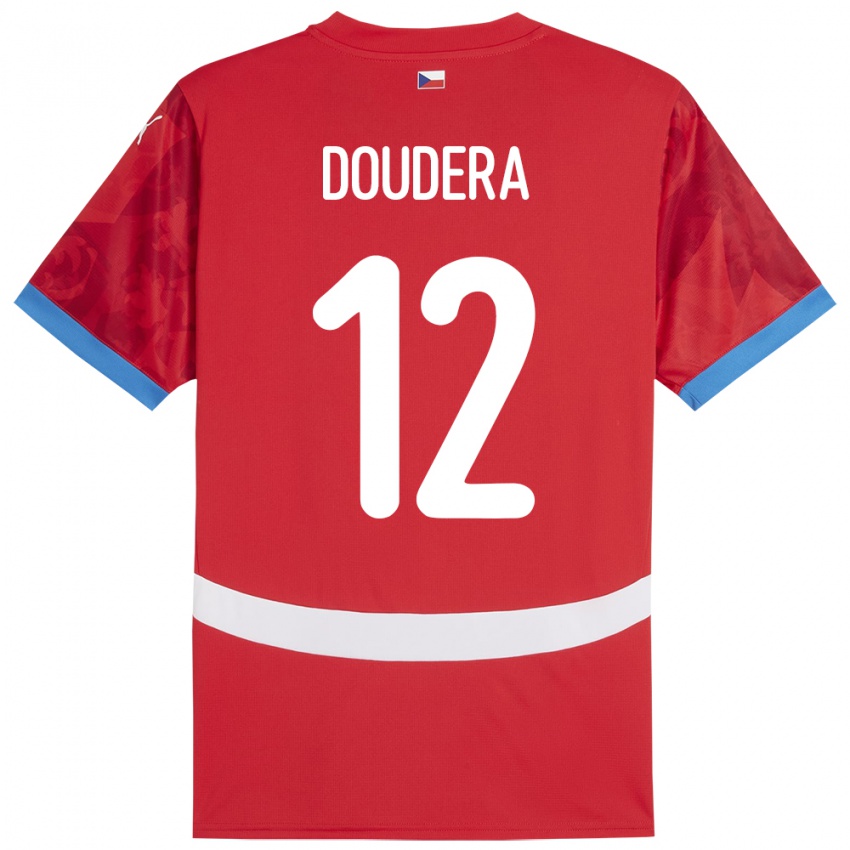 Niño Camiseta Chequia David Doudera #12 Rojo 1ª Equipación 24-26 La Camisa