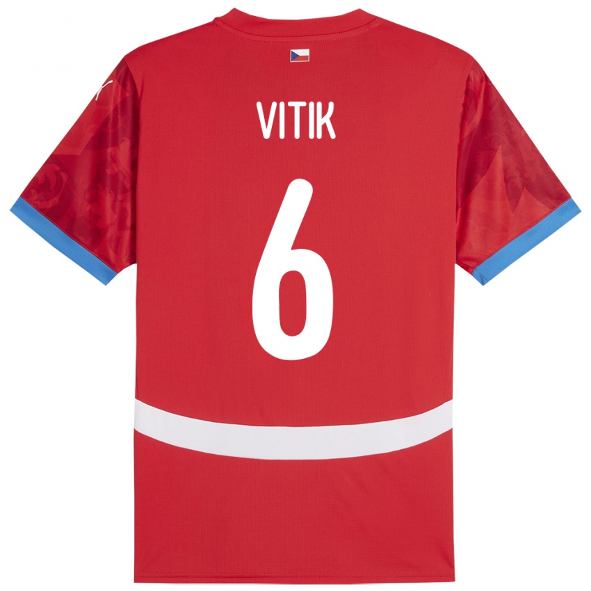 Niño Camiseta Chequia Martin Vitík #6 Rojo 1ª Equipación 24-26 La Camisa