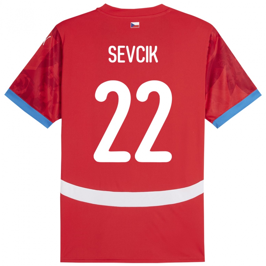 Niño Camiseta Chequia Michal Sevcik #22 Rojo 1ª Equipación 24-26 La Camisa