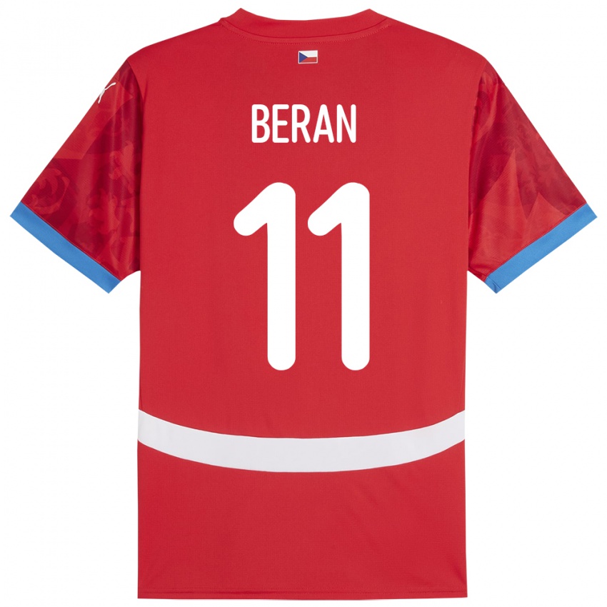 Niño Camiseta Chequia Stepan Beran #11 Rojo 1ª Equipación 24-26 La Camisa