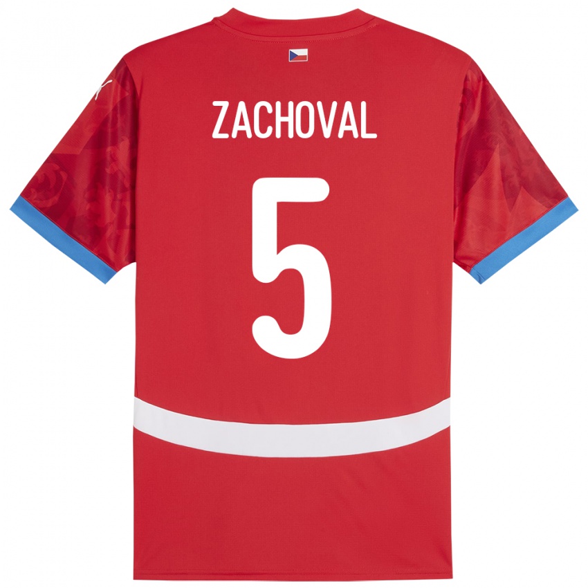 Niño Camiseta Chequia Matej Zachoval #5 Rojo 1ª Equipación 24-26 La Camisa