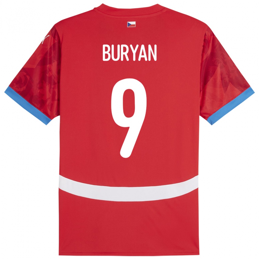 Niño Camiseta Chequia Jan Buryan #9 Rojo 1ª Equipación 24-26 La Camisa