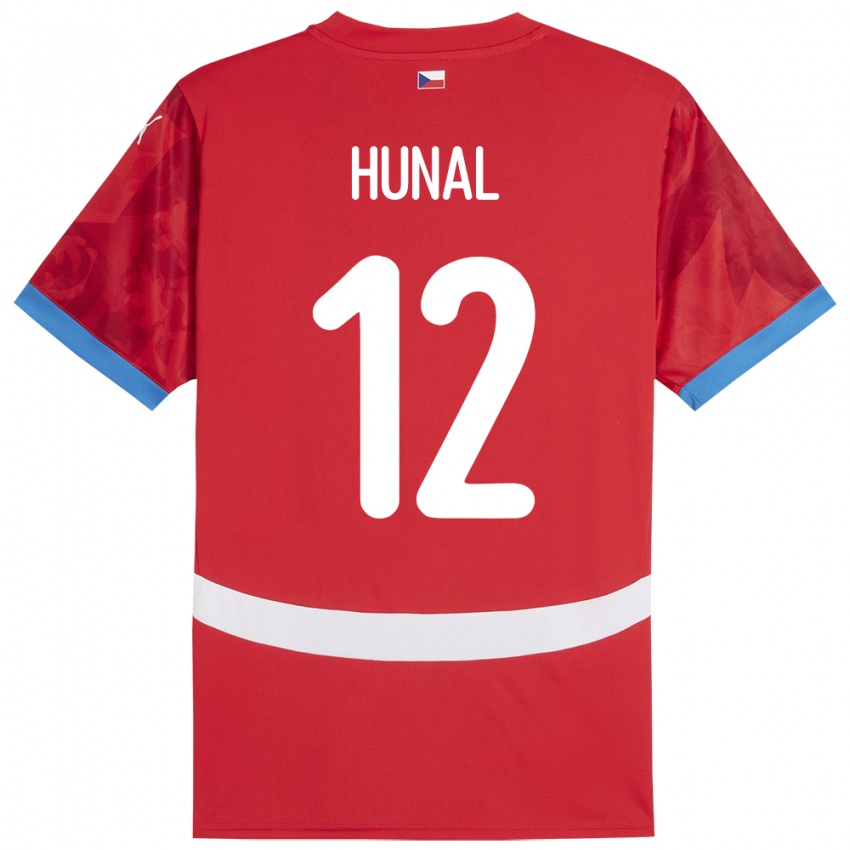 Niño Camiseta Chequia Eric Hunal #12 Rojo 1ª Equipación 24-26 La Camisa