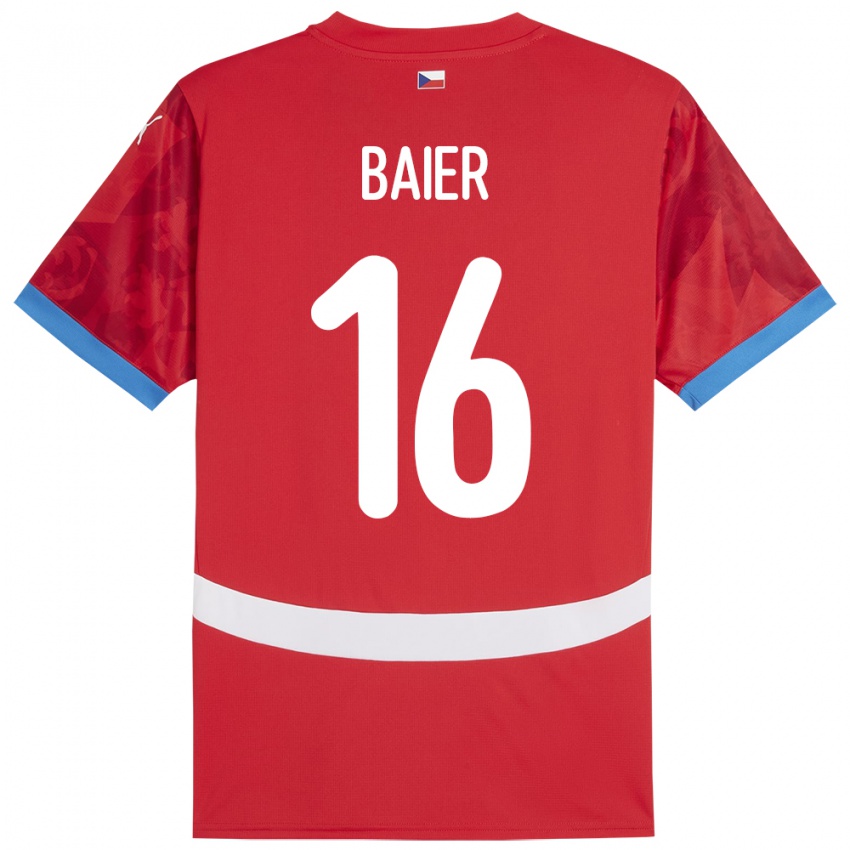 Niño Camiseta Chequia Viktor Baier #16 Rojo 1ª Equipación 24-26 La Camisa