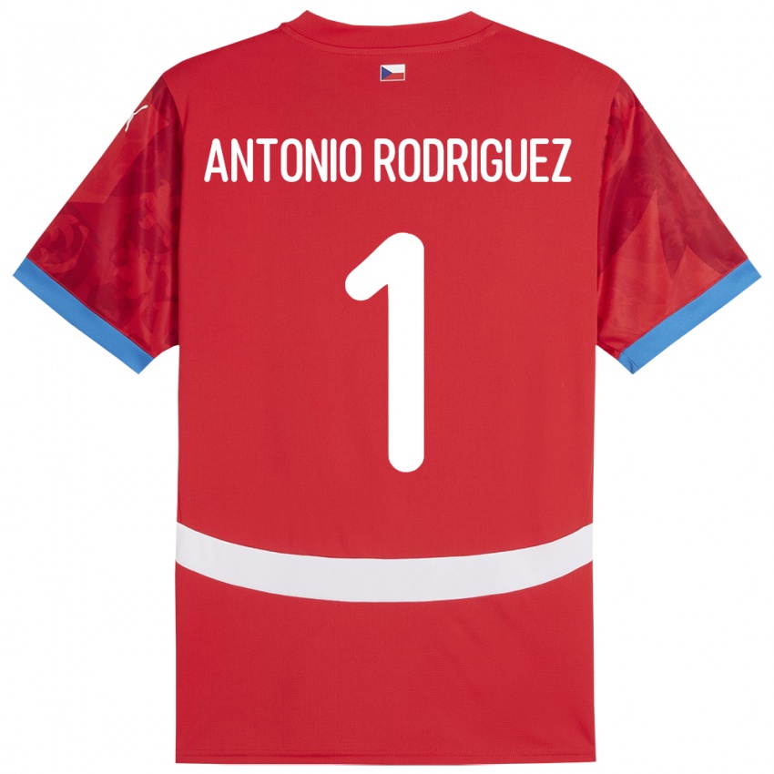 Niño Camiseta Chequia Pedro Antonio Rodriguez #1 Rojo 1ª Equipación 24-26 La Camisa