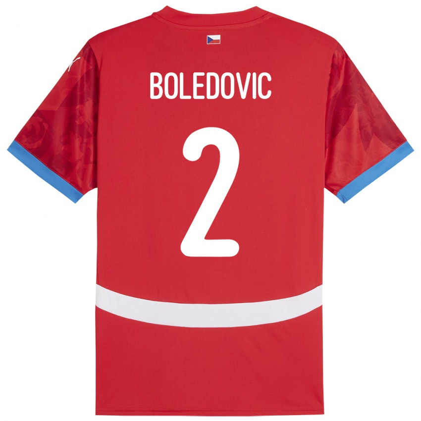 Niño Camiseta Chequia Tobias Boledovic #2 Rojo 1ª Equipación 24-26 La Camisa