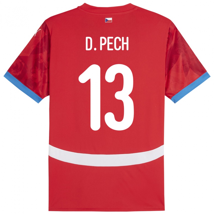 Niño Camiseta Chequia Dominik Pech #13 Rojo 1ª Equipación 24-26 La Camisa