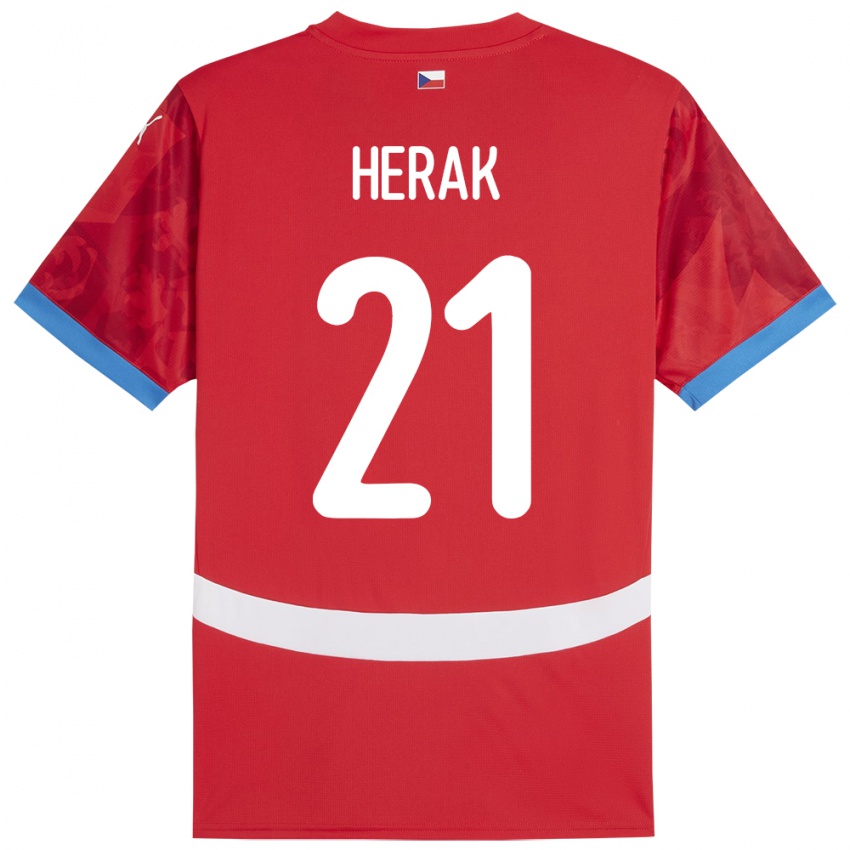 Niño Camiseta Chequia Frantisek Herak #21 Rojo 1ª Equipación 24-26 La Camisa