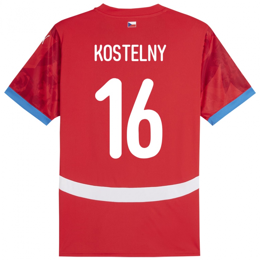 Niño Camiseta Chequia Krystof Kostelny #16 Rojo 1ª Equipación 24-26 La Camisa