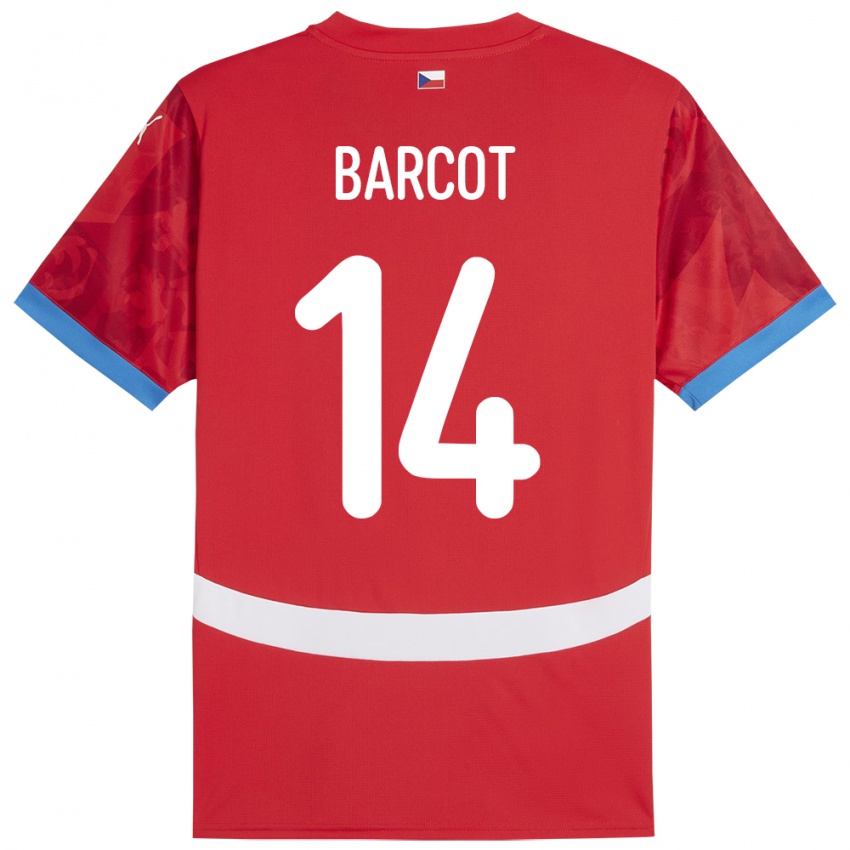 Niño Camiseta Chequia David Barcot #14 Rojo 1ª Equipación 24-26 La Camisa