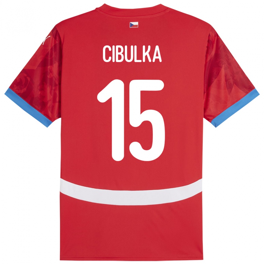 Niño Camiseta Chequia Oskar Cibulka #15 Rojo 1ª Equipación 24-26 La Camisa