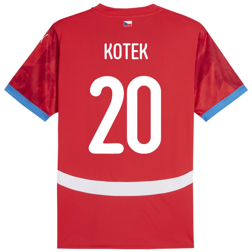 Niño Camiseta Chequia Tomas Kotek #20 Rojo 1ª Equipación 24-26 La Camisa