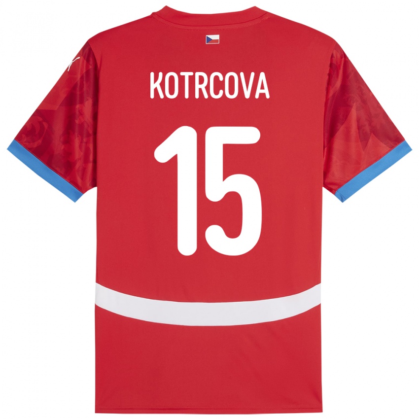 Niño Camiseta Chequia Kateřina Kotrčová #15 Rojo 1ª Equipación 24-26 La Camisa