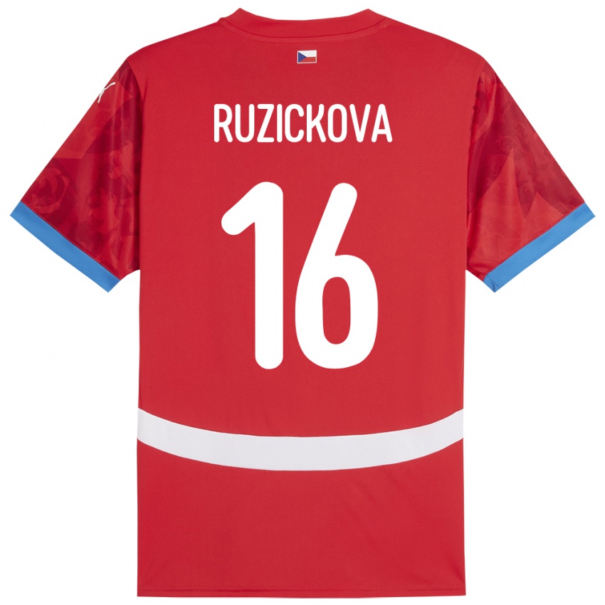 Niño Camiseta Chequia Barbora Růžičková #16 Rojo 1ª Equipación 24-26 La Camisa