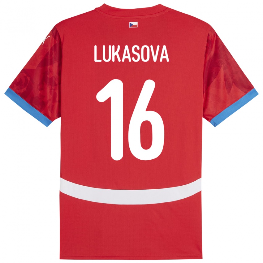 Niño Camiseta Chequia Olivie Lukášová #16 Rojo 1ª Equipación 24-26 La Camisa