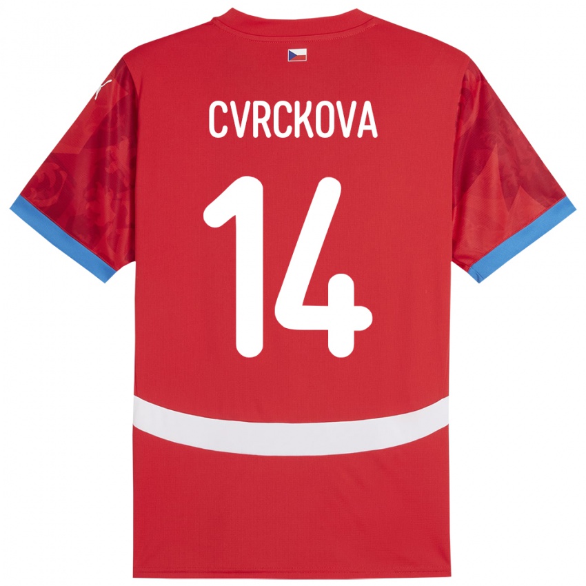 Niño Camiseta Chequia Klára Cvrčková #14 Rojo 1ª Equipación 24-26 La Camisa