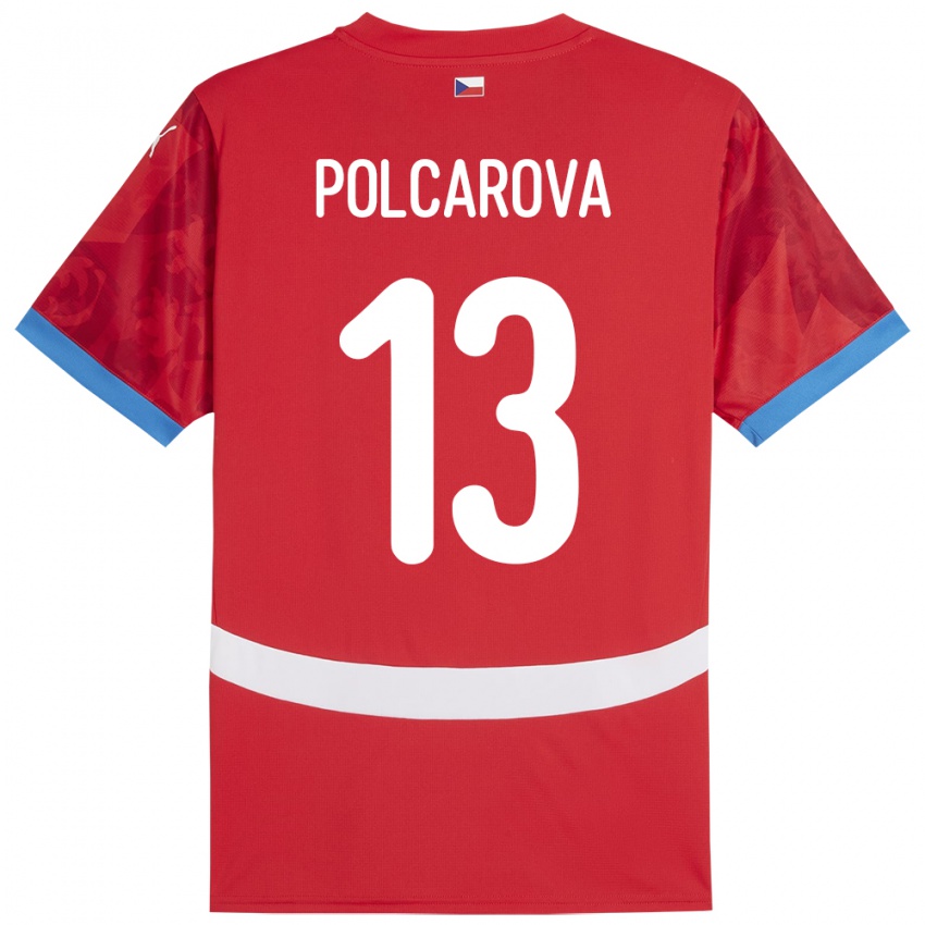 Niño Camiseta Chequia Barbora Polcarová #13 Rojo 1ª Equipación 24-26 La Camisa