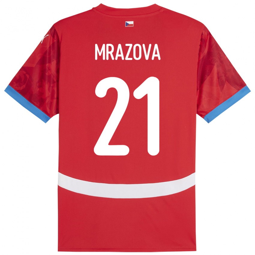 Niño Camiseta Chequia Miroslava Mrázová #21 Rojo 1ª Equipación 24-26 La Camisa