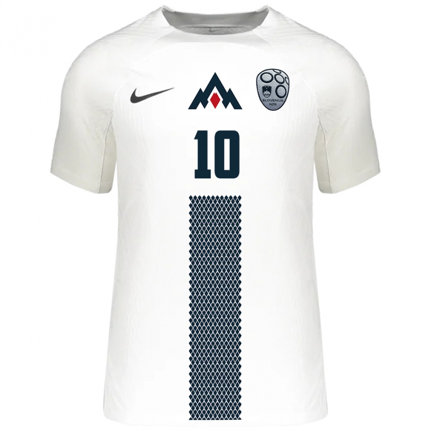 Niño Camiseta Eslovenia Nik Belovic #10 Blanco 1ª Equipación 24-26 La Camisa