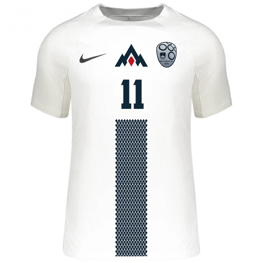 Niño Camiseta Eslovenia Mateo Acimovic #11 Blanco 1ª Equipación 24-26 La Camisa