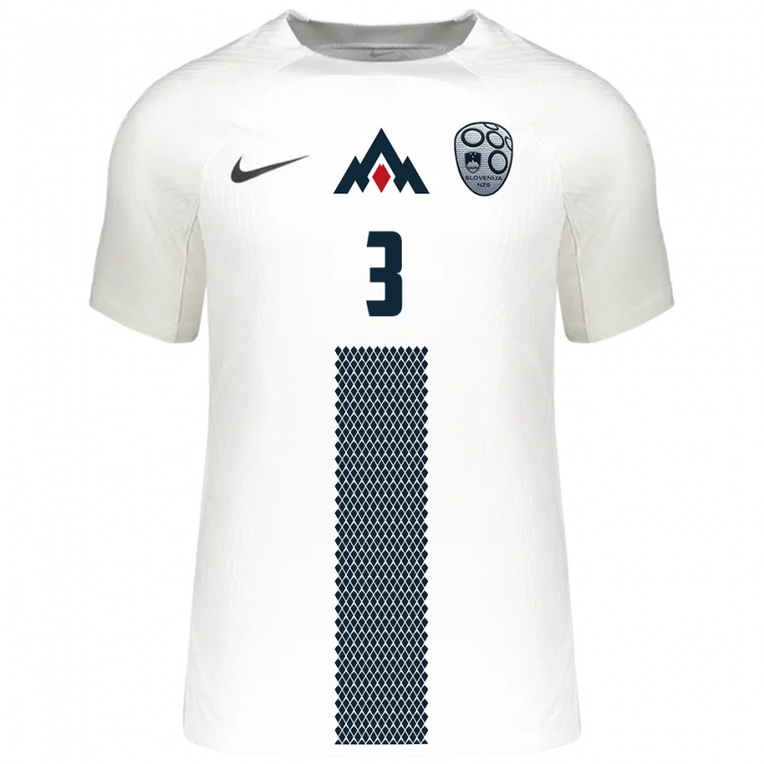 Niño Camiseta Eslovenia Minel Kujrakovic #3 Blanco 1ª Equipación 24-26 La Camisa