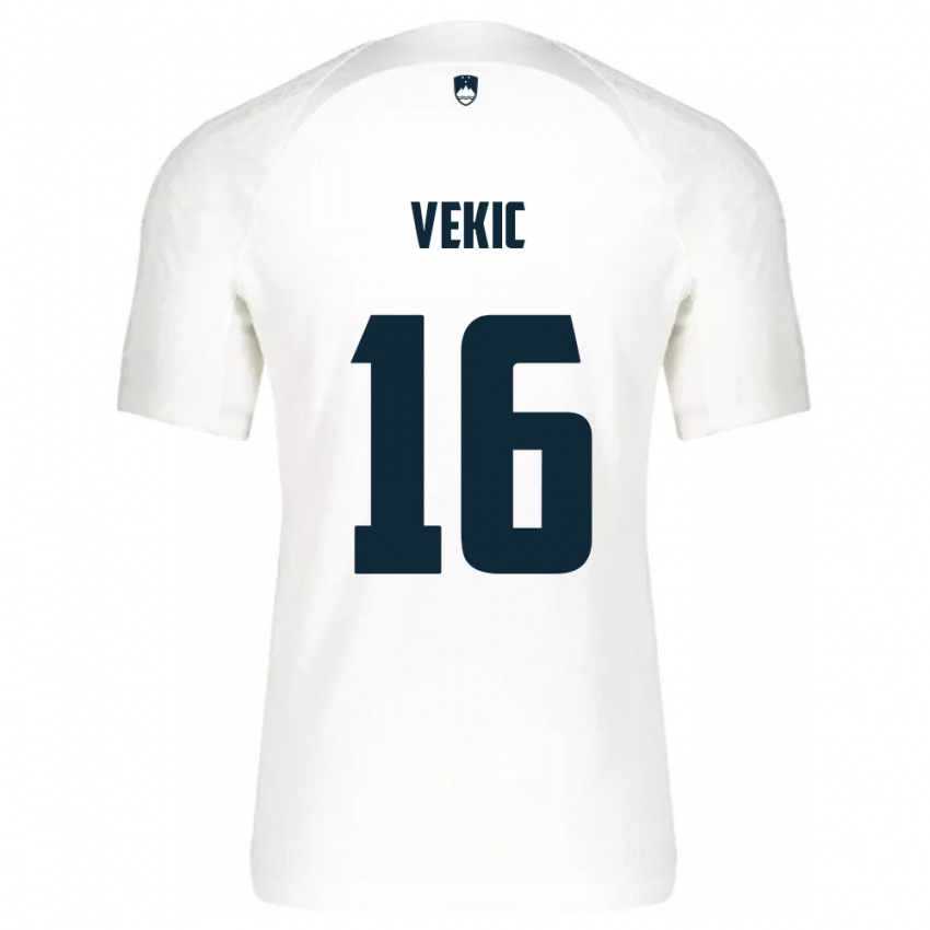 Niño Camiseta Eslovenia Igor Vekic #16 Blanco 1ª Equipación 24-26 La Camisa