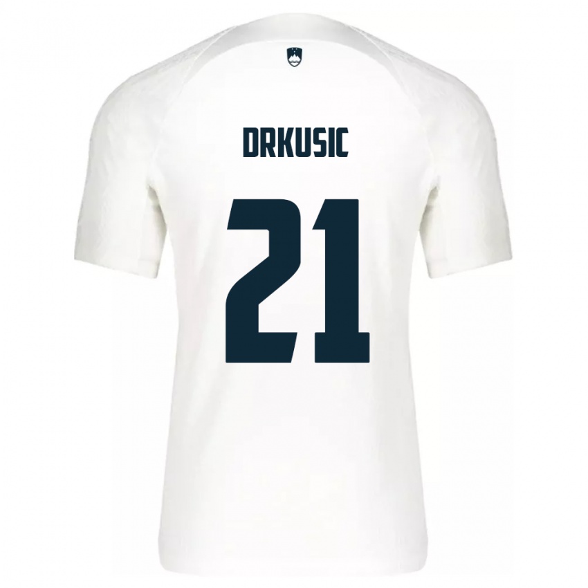 Niño Camiseta Eslovenia Vanja Drkusic #21 Blanco 1ª Equipación 24-26 La Camisa